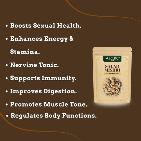 Aacure Salab Mishri | 25gms | Powder Clean & Hygienically Packed | Traditional Ingredient | FSSAI Certified in Saudi Arabia