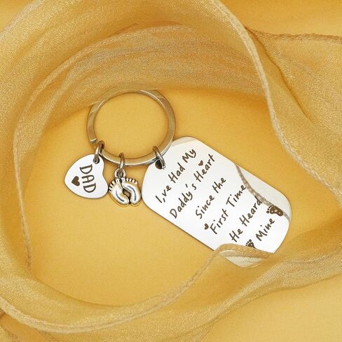 First Time Dad Gifts Father's Day for New Dad from Daughter Son First Fathers Day Gift for Daddy Pregnancy Announcement for Husband Christmas Birthday Jewelry Keepsake in Kuwait