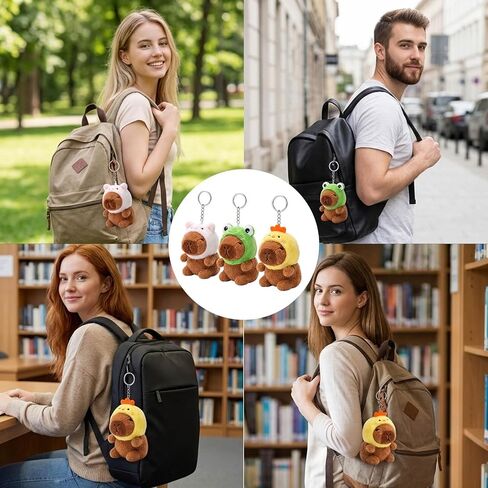 Capybara Plush Keychain, Set of 3 Adorable Capybara Stuffed Animals, Perfect for Kids and Teenagers to Decorate Backpacks and Keys, Fun Party Favors and Collectible Gifts in Saudi Arabia