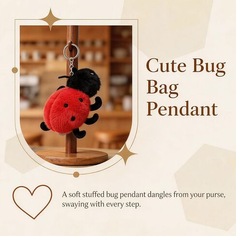 2 Pcs Ladybug Keychain Set, Plush Bug Ornament & Daisy Decor Bag Charms, Stylish Decorative Accessories for Handbags, Backpacks and Daily Key Organization in Saudi Arabia