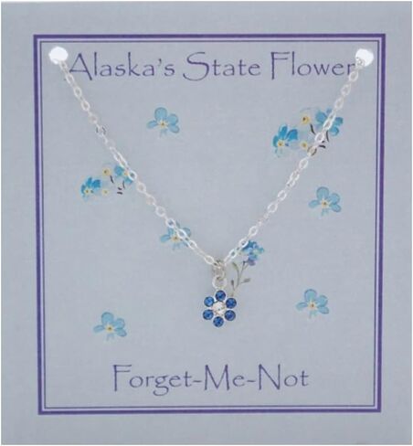 Alaska Forget Me Not Crystal Necklace - sterling silver in Kuwait