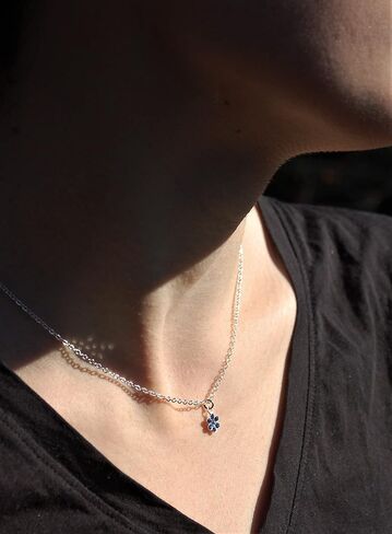 Alaska Forget Me Not Crystal Necklace - sterling silver in Kuwait