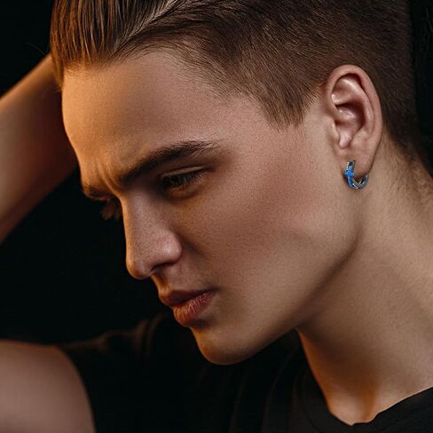 MEDWISE Black Cross Hoop Earrings 925 Sterling Silver Religious Cross Huggie Earrings Christian Jewelry for Men Women in Kuwait