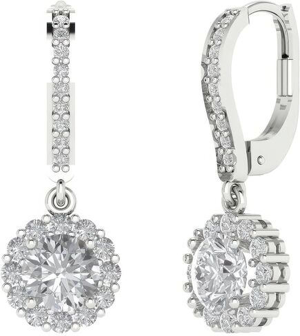 14k Gold GRA Moissanite & IGI Lab Grown Diamond Earrings for Women & Men, Stud & Drop Leverback Styles, VVS1 D Color - Luxury Gift Box Included in Saudi Arabia