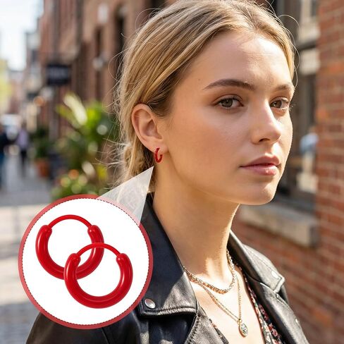 12 Pairs Plastic Earrings for Sensitive Ears, Colorful Resin Clear Earrings for Sports, Unisex Plastic Hoop Earrings Ear Retainers with Buckle for Women Men in Saudi Arabia