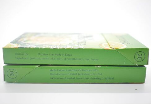 Derrose® Lemon Green Tea Flavor Herbal Cigarettes, Nicotine & Tobacco Free Smokeless Inhalers to Help Quit Smoking, 2 Packs (40 Sticks Total) in Saudi Arabia