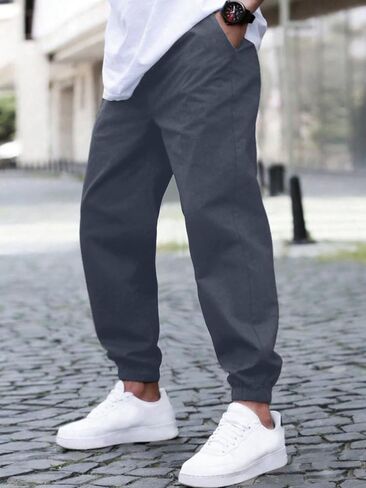 1 PCS of Boys'and Teens' Trendy Fashion Outdoor Cargo Joggers Dark Grey in Kuwait