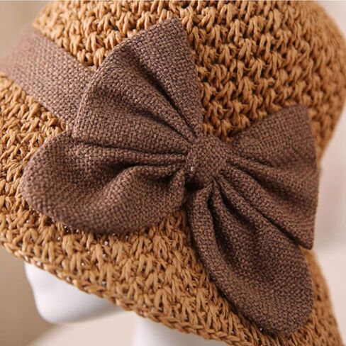 Versatile Retro Woven Handmade Straw Hat with Ruffled Bow, Women French Casual Sun Hatfor Vacation, Beach & Travel in Saudi Arabia