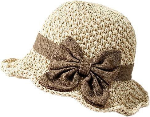 Versatile Retro Woven Handmade Straw Hat with Ruffled Bow, Women French Casual Sun Hatfor Vacation, Beach & Travel in Saudi Arabia