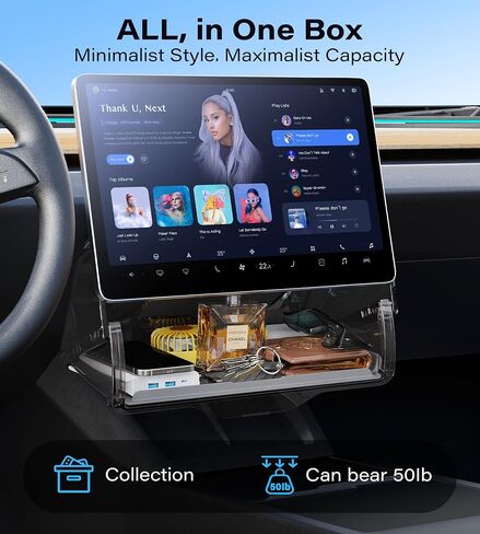 Under Screen Storage Model Y Model 3, Hiddenable Privacy Storage for Model Y Center Console Organizer Model 3, Closeable Compatible with Model Y Model 3 Accessories 2024 in Kuwait