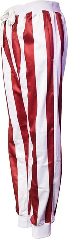 Men’s Candy Cane Stripe Jogger Pants – Red White Sweatpants with Zipper Pockets in Saudi Arabia