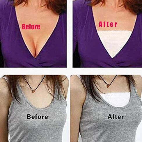 7Pcs Lace Cleavage Cover Up for Low Neckline,Modesty Panel for Women,Clip On Mock Camisole Snap to Bra Insert in Saudi Arabia