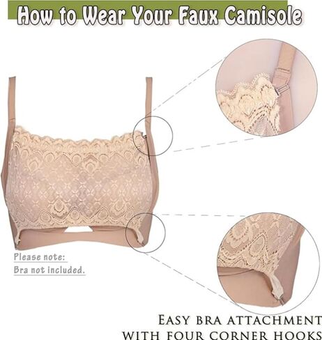 7Pcs Lace Cleavage Cover Up for Low Neckline,Modesty Panel for Women,Clip On Mock Camisole Snap to Bra Insert in Saudi Arabia