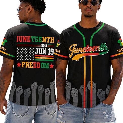 Juneteenth Freedom T-Shirt Short Sleeve Crewneck Shirt Independence Day Pride Flag Apparel Men Stripe in Saudi Arabia