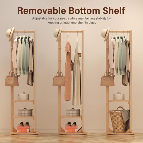 Muwuele Solid Wood Rotary Full Length Mirror Coat Rack, 69" x 20" Oversize Standing Mirror Full Length, Floor Mirror for Bedroom, Living Room, Entryway (Natural) in Saudi Arabia