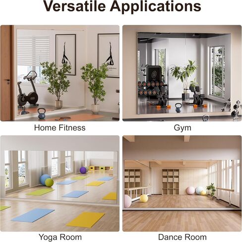 brisafe 2PCS 79"x47" Ultra-Light Wall Mirror for Home Gym & Yoga Studio, 9.9LB Shatterproof Full-Length Mirror with 0.04mm Nano Film, Easy Installation & Commercial Use (60% Insurance Savings) in Saudi Arabia