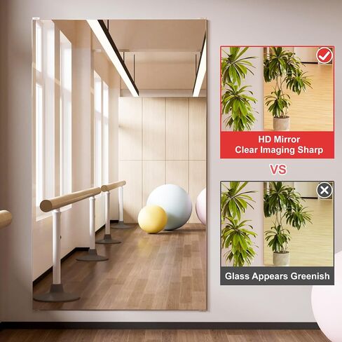 brisafe 2PCS 79"x47" Ultra-Light Wall Mirror for Home Gym & Yoga Studio, 9.9LB Shatterproof Full-Length Mirror with 0.04mm Nano Film, Easy Installation & Commercial Use (60% Insurance Savings) in Saudi Arabia