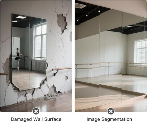 brisafe 2PCS 79"x47" Ultra-Light Wall Mirror for Home Gym & Yoga Studio, 9.9LB Shatterproof Full-Length Mirror with 0.04mm Nano Film, Easy Installation & Commercial Use (60% Insurance Savings) in Saudi Arabia