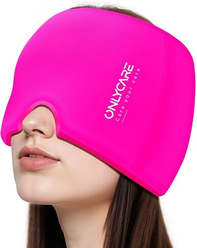 ONLYCARE Migraine Relief Cap, Soothing Headache Ice Face Pack Mask, Headache Relief Hat for Migraine Relief, Cold Compress Head Wrap for Sinus, Tension, Stress & Hangover, Self Care Gifts for Women in Saudi Arabia