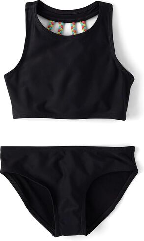 The Children's Place,Girls,2-Piece Tankini Swimsuit,Black,Medium in Kuwait