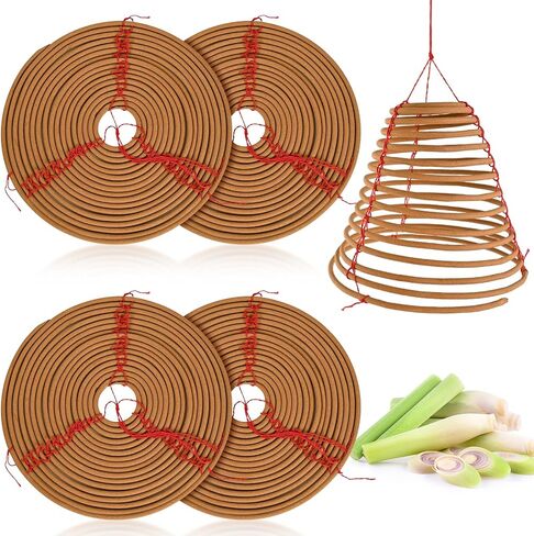 Hanging Citronella Incense Coil Outdoor - Long Lasting 36 Hours Burn Time - Citronella Coils for Patio, Backyard and Camping Lighting,5 Pack (7") in Saudi Arabia