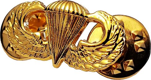 US ARMY Airborne Parachutist Paratrooper MINI Miniature GOLD PLATED Jump Wings Insignia Pin in Kuwait