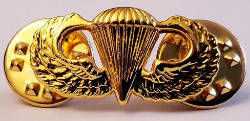 US ARMY Airborne Parachutist Paratrooper MINI Miniature GOLD PLATED Jump Wings Insignia Pin in Kuwait