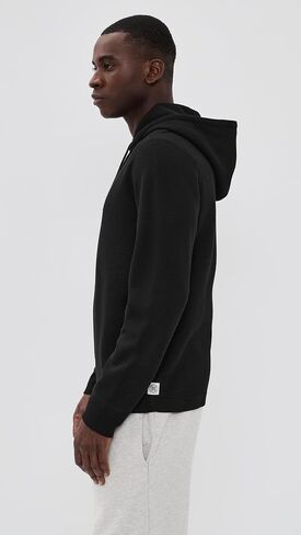 REIGNING CHAMP Men's Lightweight Waffle Standard Hoodie, Black, L in Kuwait