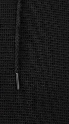 REIGNING CHAMP Men's Lightweight Waffle Standard Hoodie, Black, L in Kuwait