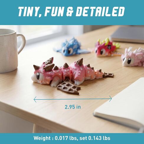 مجموعة Mini Flexi Dragons مكونة من 8 مجسمات مفصلية قابلة لاتخاذ الوضعيات، ألوان خيالية متنوعة in Kuwait