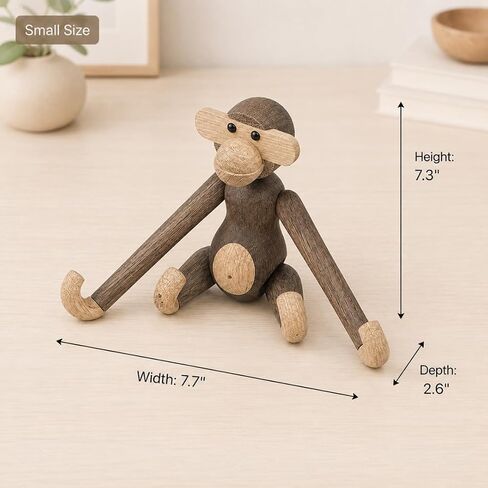 Kay Bojesen Monkey Figurine Small | FSC Smoked Oak | 7.25 in in Saudi Arabia