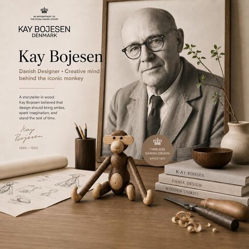 Kay Bojesen Monkey Figurine Small | FSC Smoked Oak | 7.25 in in Saudi Arabia