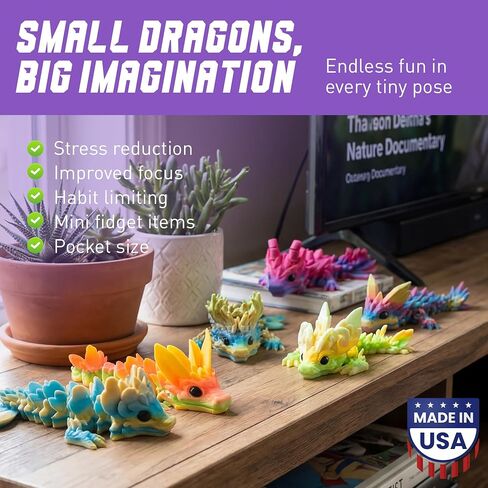 Mini Tadling Dragons Nature & Seasonal Edition Set of 6 Assorted Matte Collector Figures in Kuwait