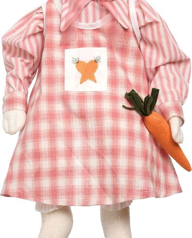 GALLERIE II Ally Bunny Easter Plaid Dress Gathered Traditions Joe Spencer Soft Figurine w/Carrot Spring Springtime Home Living Room Sofa Couch Fireplace Mantle End Table Decor Decoration Large Pink in Saudi Arabia