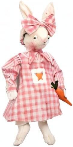 GALLERIE II Ally Bunny Easter Plaid Dress Gathered Traditions Joe Spencer Soft Figurine w/Carrot Spring Springtime Home Living Room Sofa Couch Fireplace Mantle End Table Decor Decoration Large Pink in Saudi Arabia