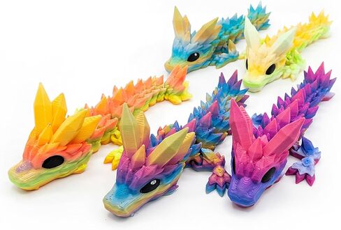 Mini Tadling Crystal Dragons Set of 5 Assorted Matte Collector Figures, Organic Fantasy Shapes in Kuwait