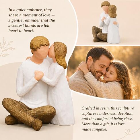 Father Daughter Figurine, for Dad from Daughter, Dad Birthday Keepsake, Father of the Bride Wedding Gift, Hand Painted Resin Statue for Shelf Desk Decor in Kuwait