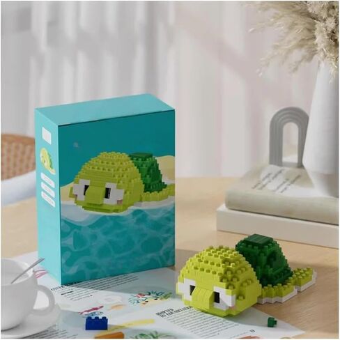 1PCS Sea Turtle Hand-Assembled Figurine, Cute Marine Animal Desk Decor, Ocean Theme Collectible Statue for Home Office Shelf in Kuwait
