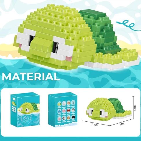 1PCS Sea Turtle Hand-Assembled Figurine, Cute Marine Animal Desk Decor, Ocean Theme Collectible Statue for Home Office Shelf in Kuwait