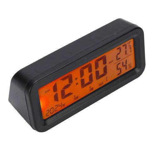 Naroote Dashboard Clock, Digital LCD Display Clock, Electronic with Temperature -4 to 158, Humidity 10% to 99%, Calendar & 12/24 Hour Format, Solar Power Type C Charging in Kuwait