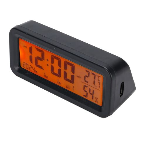 Naroote Dashboard Clock, Digital LCD Display Clock, Electronic with Temperature -4 to 158, Humidity 10% to 99%, Calendar & 12/24 Hour Format, Solar Power Type C Charging in Kuwait