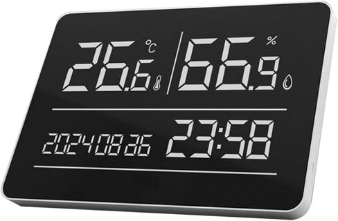 Wall Mounted Digital Electronic Clock Including Temperature Humidness Display Calendar and Easy to Use for Modern Homes Precise Temperature Humidness Monitor in Kuwait
