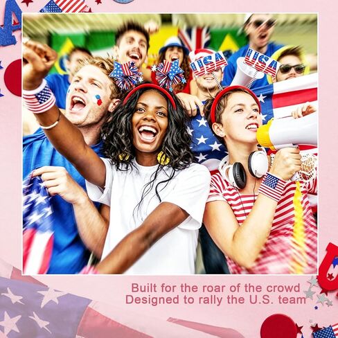 9PCS 4th of July Headbands, Patriotic Boppers Party Accessories Red White Blue Headpiece Bulk Memorial Day Headband USA Flag Headwear for Independence Day Party Favors in Kuwait