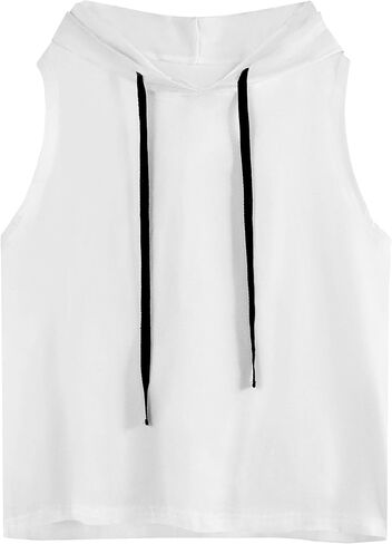 Remidoo Women Sleeveless Hoodie Workout Tie Dye Tank Tops Gym Athletic Activewear in Kuwait