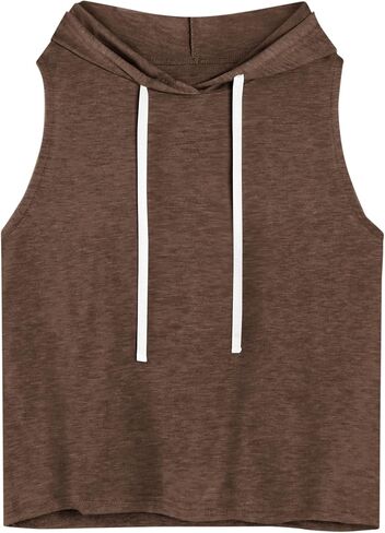 Remidoo Women Sleeveless Hoodie Workout Tie Dye Tank Tops Gym Athletic Activewear in Kuwait
