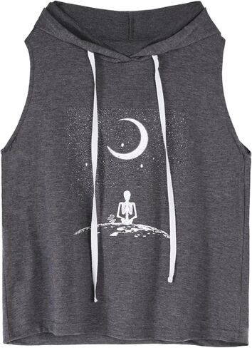 Remidoo Women Sleeveless Hoodie Workout Tie Dye Tank Tops Gym Athletic Activewear in Kuwait