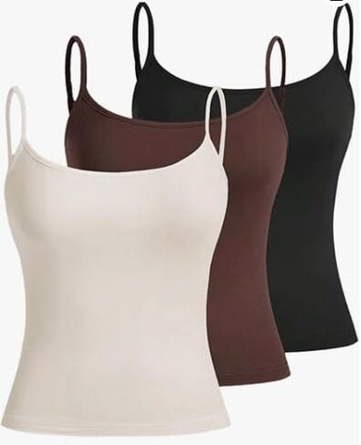 Women's Sleeveless Crop Camisole 3 Packs Spaghetti Strap Tank Tops Slim Fit Cami Shirts in Kuwait