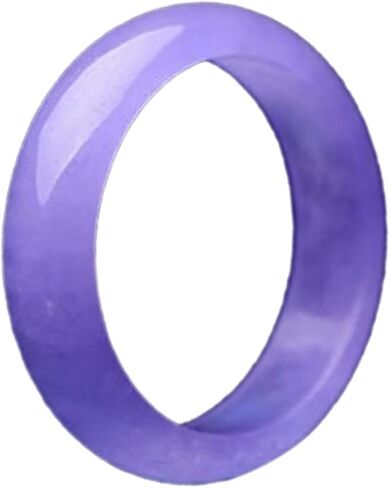 Lavender Jade Ring for Women, Purple Jade Band Ring, Real Stone Natural Violet Jadeite Jewelry Gifts for Men in Saudi Arabia