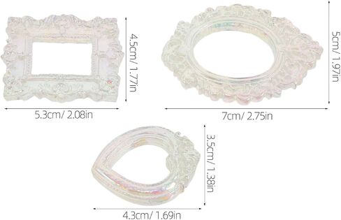 15pcs Mini Photo Frames - Retro Baroque Style Resin Tiny Picture Frames for DIY Crafts Mobile Phone Case Decoration - Muti Shapes for Wall Hanging in Kuwait