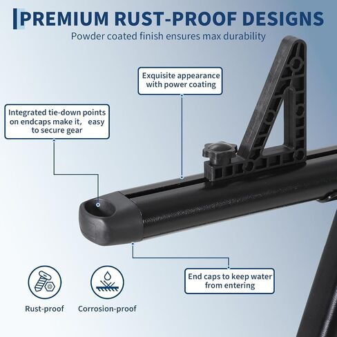 Universal Steel Truck Ladder Rack, 1000 Lbs Capacity Adjustable Pickup Bed Rack, 52"-82" Crossbar for Kayak, Lumber, Ladder, Rooftop Tent, Surfboard – No-Drill Heavy Duty Rack for Trucks in Saudi Arabia
